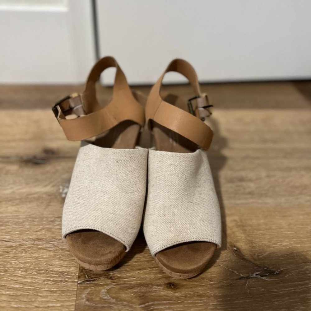 Toms Espadrille Wedge Sandal with Cork Heel